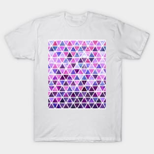 Berry Purples - Triangle Patchwork Pattern T-Shirt